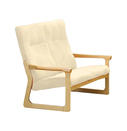 BE - 2 dvojkřeslo, koženka ROXA 0.02 - koženka smetanová